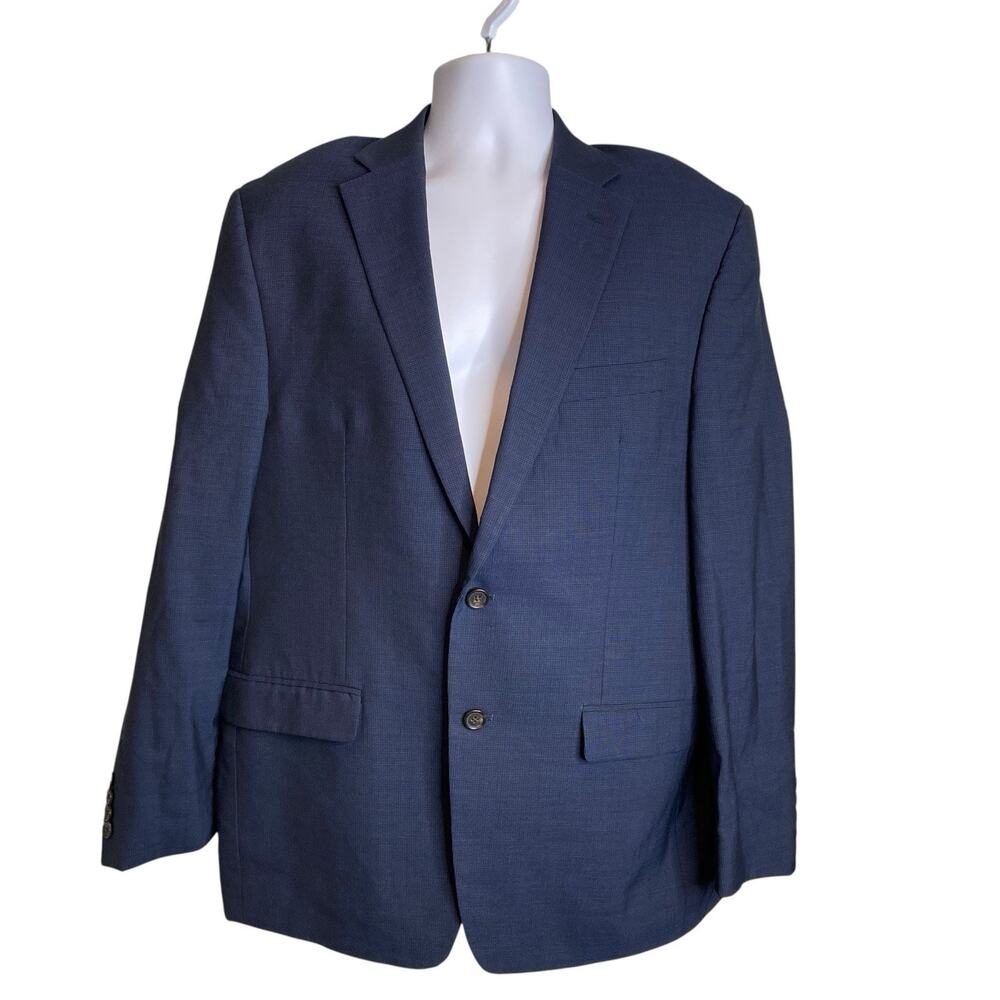 LAUREN RALPH LAUREN Men's Navy Wool Blazer Est. Size 46 Career Classic Old Money